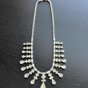 Vintage 1940s Walter Lampley Teardrop Rhinestone Necklace